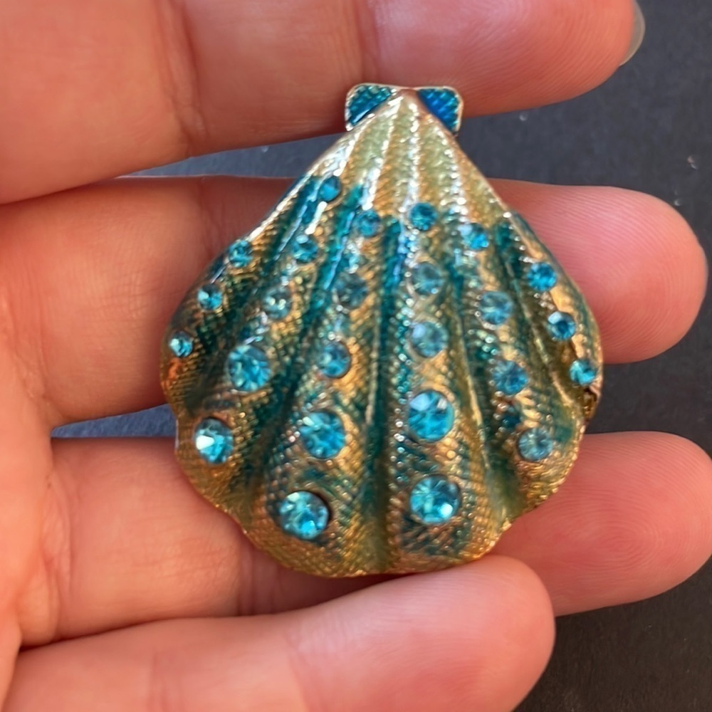 Anthropologie Shell Brooch Coastal Beach Statement Pin
